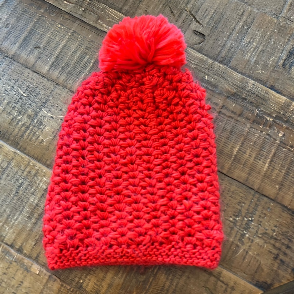 Burton - Cozy Red Knit Pom-Pom Beanie